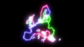 Three-colors neon glowing European Union map silhouette