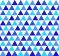 Three colour, blue geometric triangle wallpaper, vector illustration