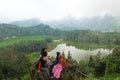 Three Colour lake IN DIENG PLATEU, WONOSOBO, INDONESIA