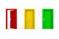 Three Coloured Doors - Open Red