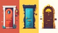 Three colourful doors. Generative AI.