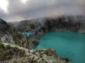 Three colours crater lake at mount Kelimutu Flores Indonesia
