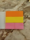 Three colours sticky note pad