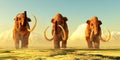 Three Columbian Mammoths