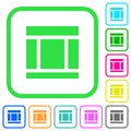 Three columned web layout vivid colored flat icons icons