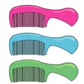 Three comb vector Royalty Free Stock Photo