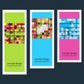 Three concept abstract color sticker squares eps