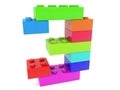 Three concept build from colorful toy bricks