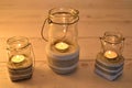 Concrete candle lanterns Royalty Free Stock Photo