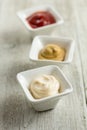 Three Condiment Bowls Royalty Free Stock Photo