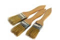 Three construction brushes for painting isolated
