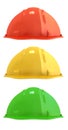 Three construction helmets
