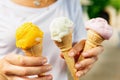 Three corns of ice cream Royalty Free Stock Photo