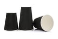 Three Corrugated Black Paper Cups Royalty Free Stock Photo