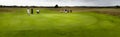 Three couples golf player playing golf in professional golf course