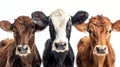 Three cows on a white background Royalty Free Stock Photo