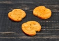 Three crackers bruschetta Royalty Free Stock Photo