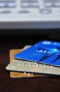 Three Credit card and telephone Royalty Free Stock Photo