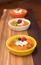 Three Creme Brulee Desserts Royalty Free Stock Photo