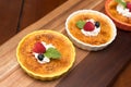 Three Creme Brulee Desserts Royalty Free Stock Photo