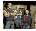 Illustration about three skinheads
