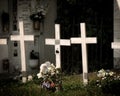 Three crosses in the cemetery