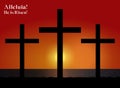 Three Crosses Alleluia, He is Risen at Coastal Dawn