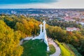 Three crosses hill in Vilnius aerial