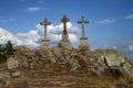 Natural monument Three crosses near the small village Prameny Royalty Free Stock Photo