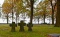 3 crosses Langemark Cemetery, WWI, Flanders Fields, Langemark, Belgium