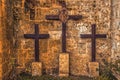 Three crosses on Mount Golgotha Royalty Free Stock Photo