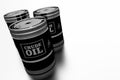 Three Crude Oil Barrels