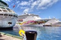 Three Cruise Ships Docked at Nassau in the Bahamas