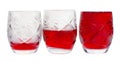 Three crystal wine-glasses with wine