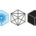 Three cube representations isolated on white background Royalty Free Stock Photo