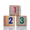 Three cubes with digits 123 Royalty Free Stock Photo