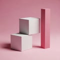 Three cubes on pink background Royalty Free Stock Photo