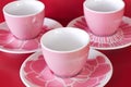 Three cup and saucer Royalty Free Stock Photo