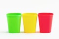 Three cup three color. Royalty Free Stock Photo