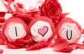 Three cupcakes for St. Valentine`s day