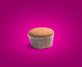 Three cupcakes on a wooden table Royalty Free Stock Photo