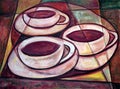 Three Cups cubist impressionist painting