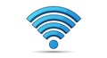 Three curved blue lines and a solid circle below form a stylized Wi-Fi symbol. The Royalty Free Stock Photo