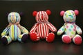 Three cute bears have colorful Royalty Free Stock Photo