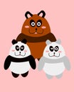 Three cute bears vector illustration Royalty Free Stock Photo