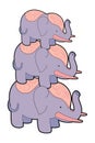 Three cute elephants vector Royalty Free Stock Photo