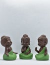 Three Chinese traditional little monk figure