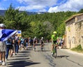 Three Cyclists on Mont Ventoux - Tour de France 2016 Royalty Free Stock Photo