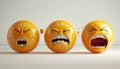 Three 3D rendered crying emojis Royalty Free Stock Photo