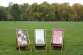 Three Deckchairs Royalty Free Stock Photo